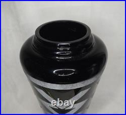 Grand vase ART DECO verre noir Hyalite Art Deco Geometrique Moderniste HELLER