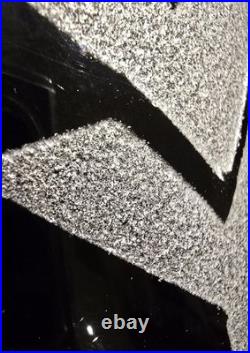 Grand vase ART DECO verre noir Hyalite Art Deco Geometrique Moderniste HELLER