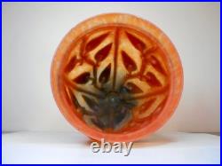 Grand vase ancien art deco monture fer forgé pâte de verre 1920-1930 h. 29,5 cm