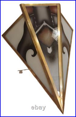 Grande Applique Époques Art Deco, Motif Fixé Sous Verres 1920, 1930