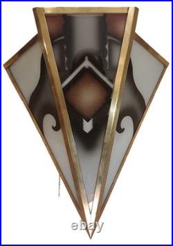 Grande Applique Époques Art Deco, Motif Fixé Sous Verres 1920, 1930
