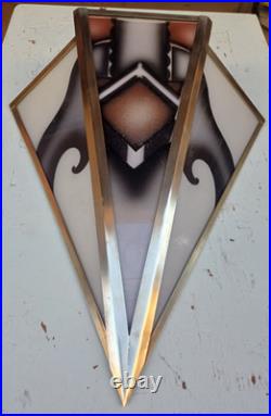 Grande Applique Époques Art Deco, Motif Fixé Sous Verres 1920, 1930