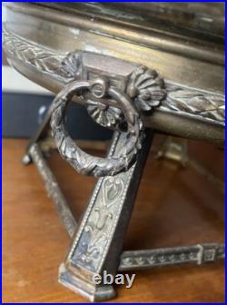 Grande Coupe À Fruits Verre Fumé Taillé Centre De Table Art Déco