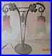 Grande Lampe Art Deco En Fer Forgé 2 Tulipes Pate De Verre Le Verre Francais