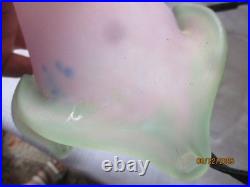 Grande Lampe Art Deco En Fer Forgé 2 Tulipes Pate De Verre Le Verre Francais