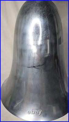 Grande Vasque Vase Lumineuse Lampe En Metal Chrome Boule Verre Art Deco Adnet