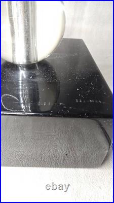Grande Vasque Vase Lumineuse Lampe En Metal Chrome Boule Verre Art Deco Adnet