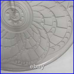 Grande coupe Art déco verre dépoli Modele Arc de Jacques Landier 35 cms