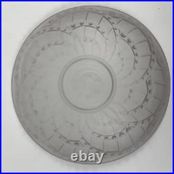 Grande coupe Art déco verre dépoli Modele Arc de Jacques Landier 35 cms