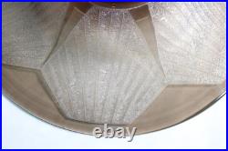 Grande coupe signée SCHNEIDER, verre fumé dégagé à l'acide Art Déco, dia 40.2 cm