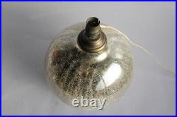 Grande lampe Art déco boule de verre mercurisé craquelé (46303)