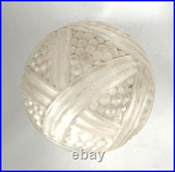 HETTIER-VINCENT Boule verre moulé lustre art Deco-Lalique-Sabino-Muller-Genet