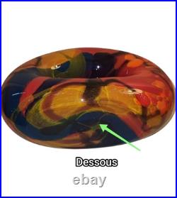 Ioan Nemtoi, Superbe Verre Soufflé Signé, Verrier, Ouvre D'Art, Déco Unique