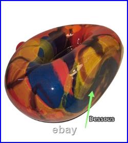 Ioan Nemtoi, Superbe Verre Soufflé Signé, Verrier, Ouvre D'Art, Déco Unique