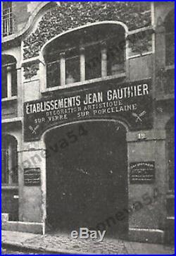 J. Gauthier Paire De Plafonniers Art Déco Skyscraper Obus En Verre Pressé 1930