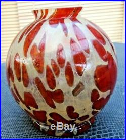 Joli vase art-déco forme boule signé Degué début 20 ème