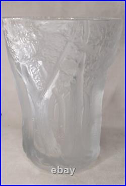 Josef Inwald Grand Vase verre givré barolac Czech art deco foret