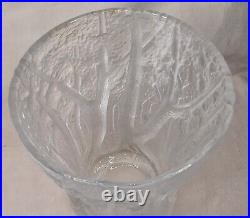 Josef Inwald Grand Vase verre givré barolac Czech art deco foret
