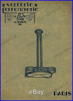 L. Ravaud Et Sonover Lampe Art Déco En Fer Nickelé & Tulipe En Verre Pressé 1930