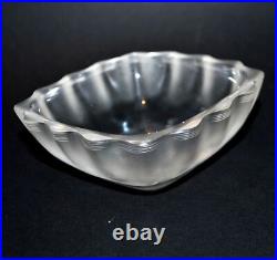 LALIQUE Bol Coupelle Vague Art Déco en verre sablé gravé signé Lalique