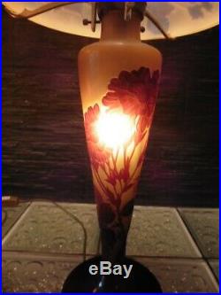 LAMPE ART DECO Champignon Patte de verre style Gallé vieux stock neuf parfait