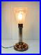LAMPE ART DÉCO MONTURE TÔLE CUIVRÉ ET TUBES EN VERRE TULIPE STYLE DEGUÉ XXème