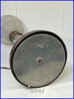 LAMPE ART DÉCO MONTURE TÔLE CUIVRÉ ET TUBES EN VERRE TULIPE STYLE DEGUÉ XXème