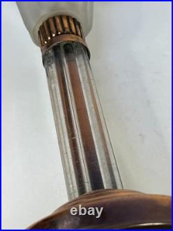 LAMPE ART DÉCO MONTURE TÔLE CUIVRÉ ET TUBES EN VERRE TULIPE STYLE DEGUÉ XXème