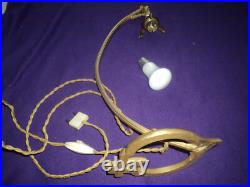 LAMPE BRONZE TULIPE DAUM era MULLER ART DECO/NOUVEAU PATE DE VERRE 1900