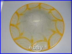 -LE VERRE FRANCAIS BELLE COUPE DE LUSTRE PATE de VERRE ART DECO SUSPENSION