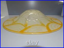 -LE VERRE FRANCAIS BELLE COUPE DE LUSTRE PATE de VERRE ART DECO SUSPENSION