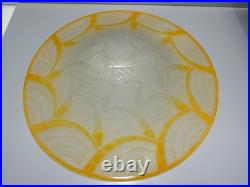 -LE VERRE FRANCAIS BELLE COUPE DE LUSTRE PATE de VERRE ART DECO SUSPENSION