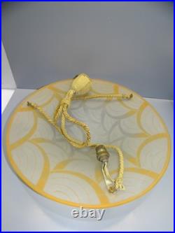 -LE VERRE FRANCAIS BELLE COUPE DE LUSTRE PATE de VERRE ART DECO SUSPENSION