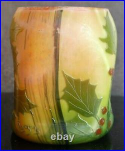 LEGRAS vase pâte de verre multicouche art Nouveau / déco gravé acide Era Gallé