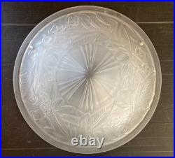 LORRAIN NANCY FRANCE Vasque verre moulé pressé décor floral Art Déco 1930 Daum