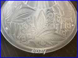 LORRAIN NANCY FRANCE Vasque verre moulé pressé décor floral Art Déco 1930 Daum