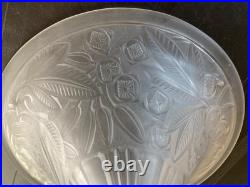 LORRAIN NANCY FRANCE Vasque verre moulé pressé décor floral Art Déco 1930 Daum