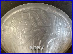 LORRAIN NANCY FRANCE Vasque verre moulé pressé décor floral Art Déco 1930 Daum