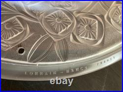 LORRAIN NANCY FRANCE Vasque verre moulé pressé décor floral Art Déco 1930 Daum