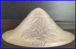 LORRAIN NANCY FRANCE Vasque verre moulé pressé décor floral Art Déco 1930 Daum