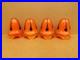 LOTZ 4 Tulipe Loetz en Verre Orange et noir Art Déco