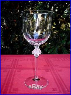 Lalique Roxane Tall Wine Glasses Weingläser Verres A Vin Cristal Taillé Art Deco