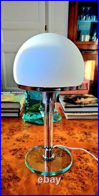 Lamp de table art deco verre dépoli 37cm lampe design vintage e27