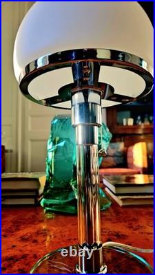 Lamp de table art deco verre dépoli 37cm lampe design vintage e27