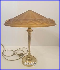 Lampe Art Déco Art Nouveau Verre Moulé (Bronze ou Laiton)