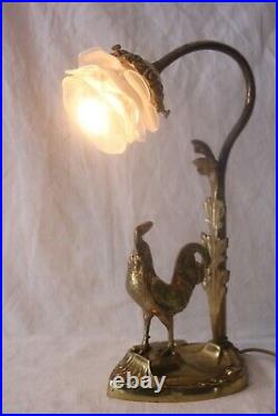 Lampe Art Deco Bronze Pate De Verre