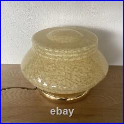 Lampe Art Deco Champignon Verre De Clichy Jaune