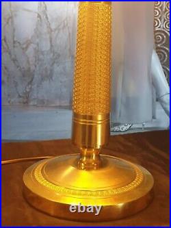 Lampe Art Déco Lampe Art Nouveau Verre Moulé (Bronze ou Laiton)
