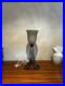 Lampe Art Déco Noverdy Globe signé Verre marmoréen / fer forgé