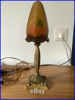 Lampe Art Deco Tulipe Pate De Verre